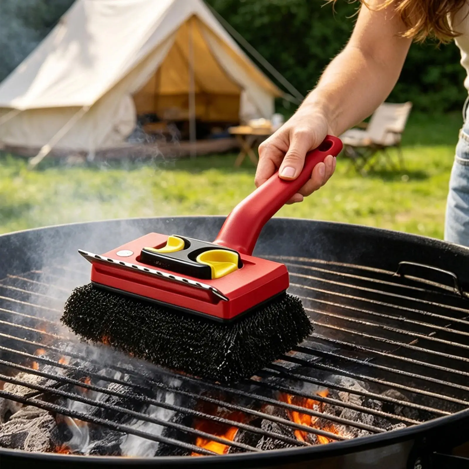 Outdoor Power Brush - Long Handle Electric Grill Brush,No Shedding