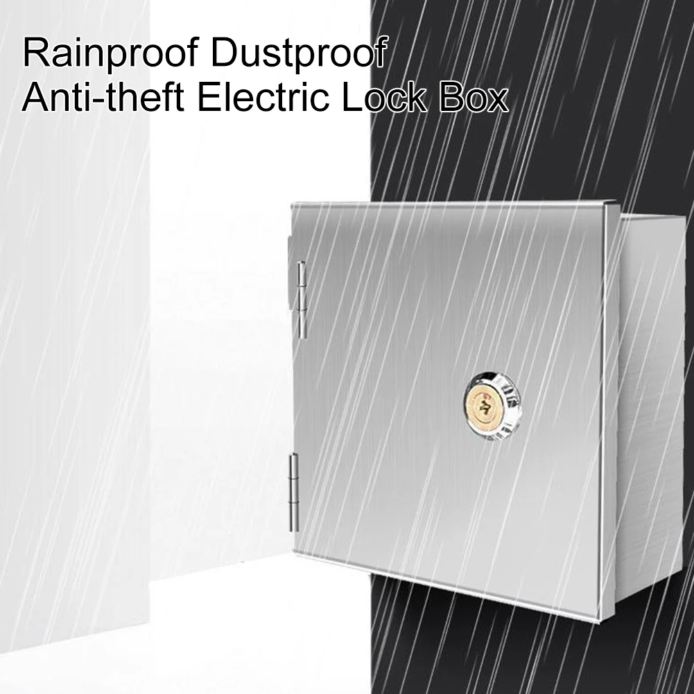 Outdoor Power Outlet Box - Waterproof Stainless Steel Electric Box Lock
