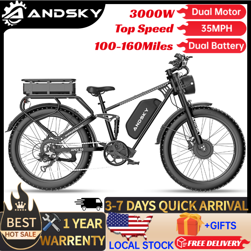 Outdoor Power Rack - ANDSKY Apex50 AWD Electric Bike 3000W
