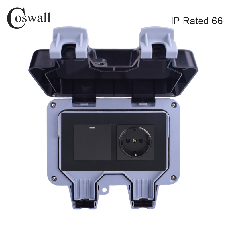 Coswall IP66 Weatherproof Wate - Power Switch Outdoor ulasan dan harga