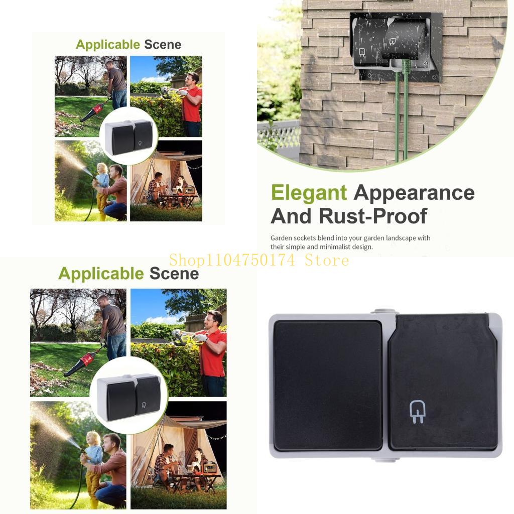 2 Gang Waterproof Outlet with  - Outdoor Power Outlet Install ulasan dan harga