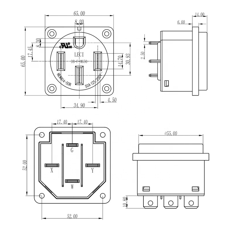 NEMA 14-50R Receptacle 50 Amp  - Outdoor Power Inlet Box ulasan dan harga