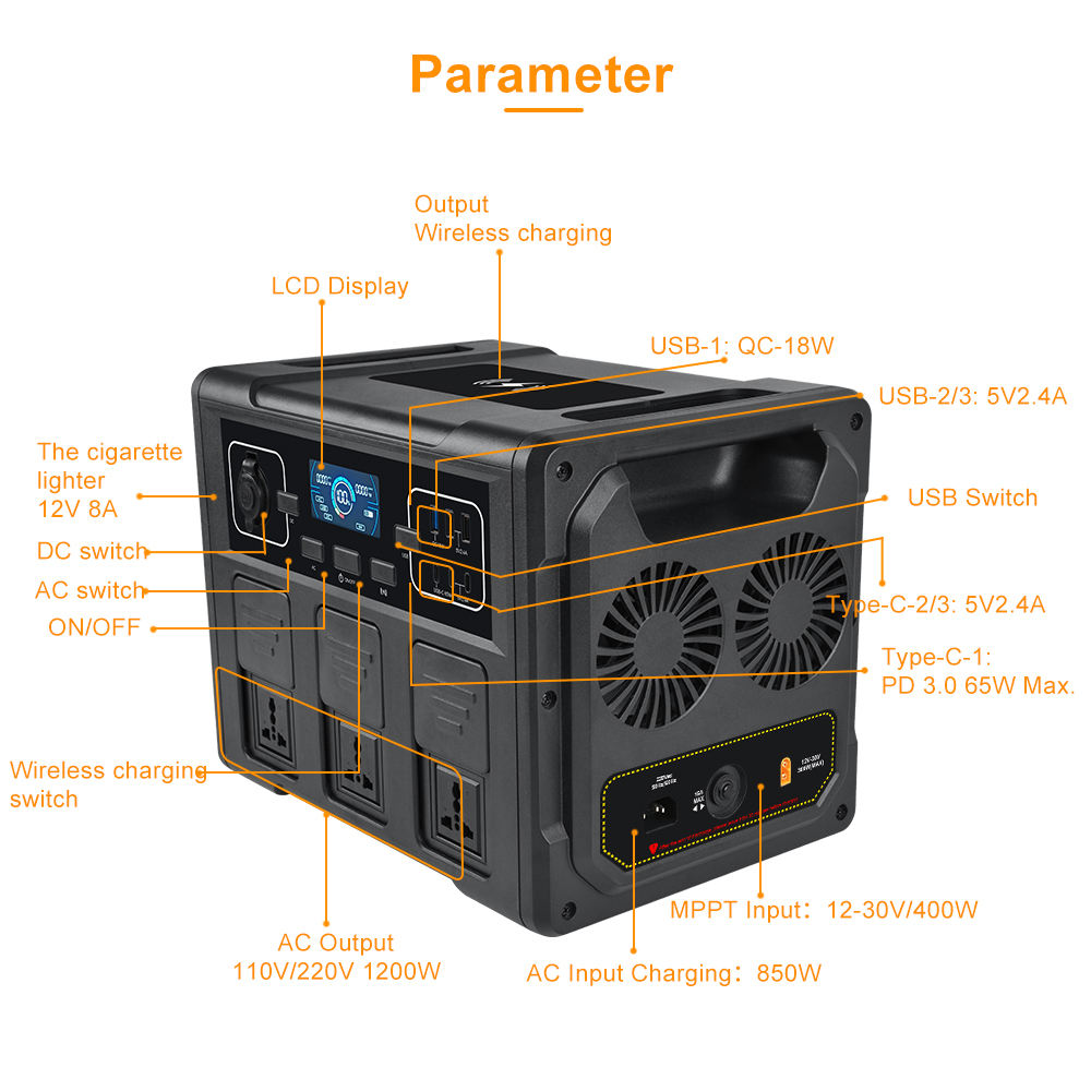 1200W Portable Solar Generator - Outdoor Power Station ulasan dan harga