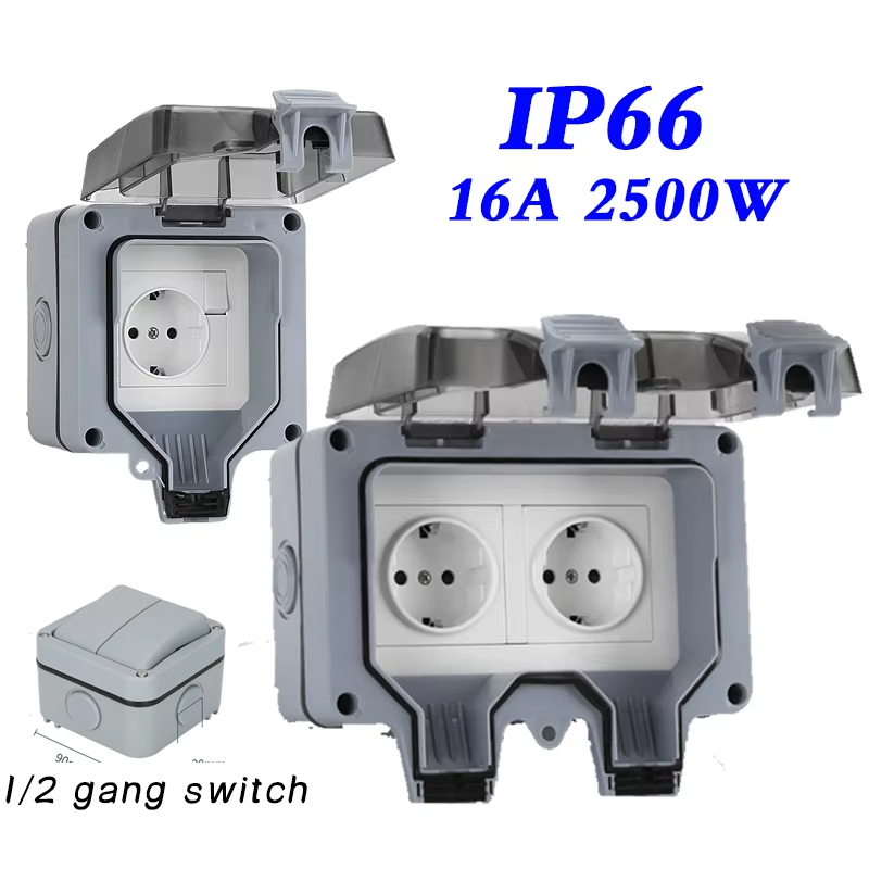 EU KR Outdoor Wall Waterproof  - Outdoor Power Inlet Box ulasan dan harga