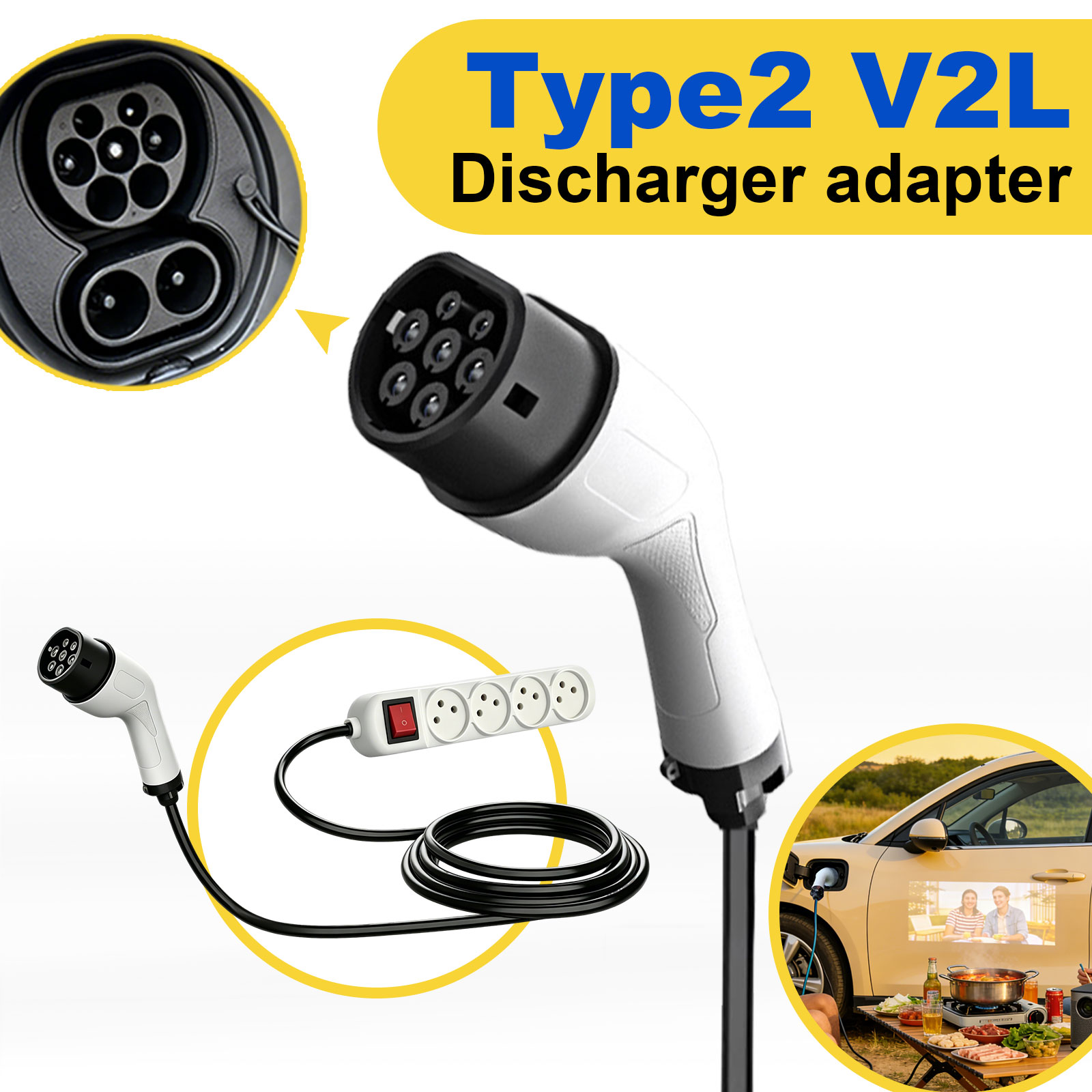 Type2 V2L Discharge Adapter Is - Outdoor Power Station ulasan dan harga