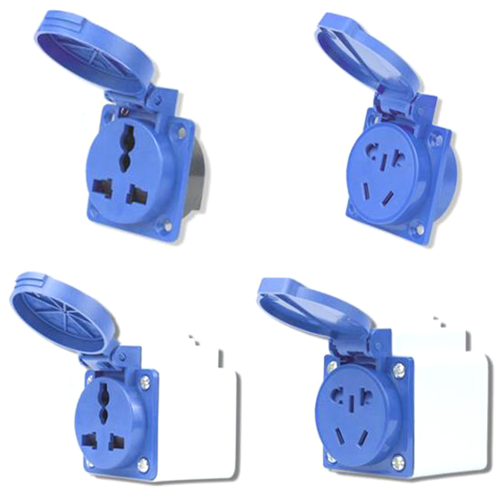 Blue IP54 10A/16A 220V Multifu - Outdoor Power Inlet Box ulasan dan harga