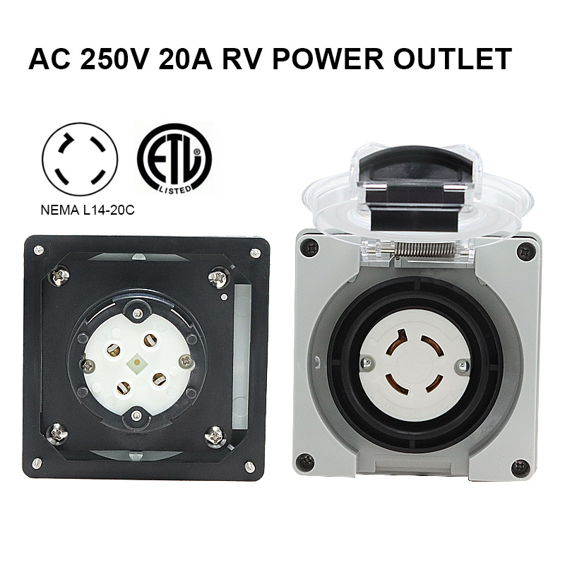 125/250V 20A Generator RV Powe - Outdoor Power Inlet Box ulasan dan harga