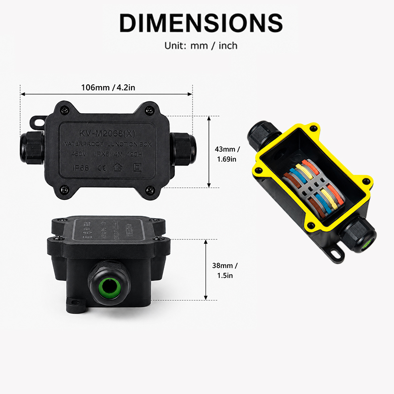 IP68 Waterproof Junction Box 2 - Outdoor Power Outlet Box ulasan dan harga
