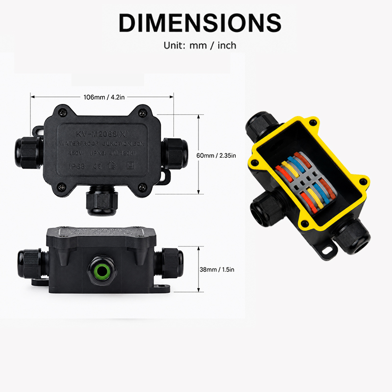 IP68 Waterproof Junction Box 2 - Outdoor Power Outlet Box ulasan dan harga