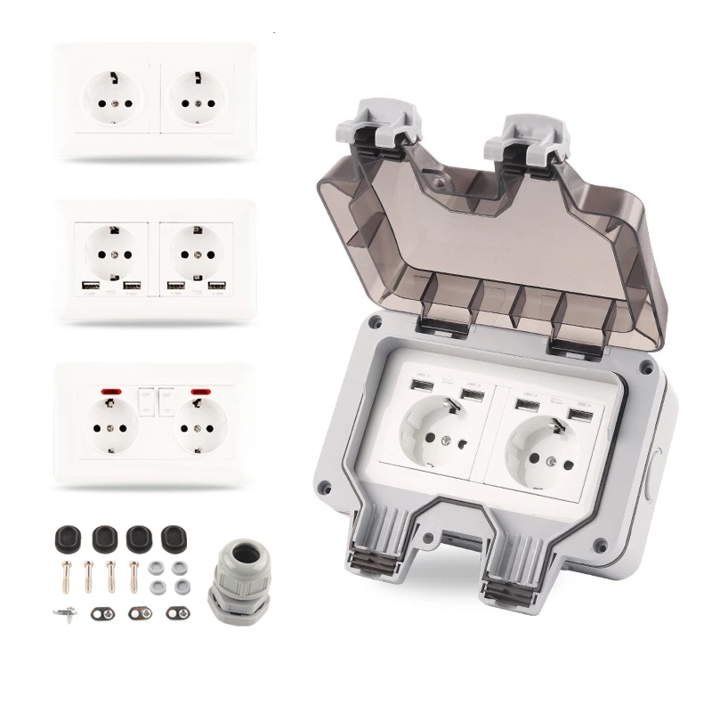 IP66 EU German standard doubll - Outdoor Usb Power Strip ulasan dan harga