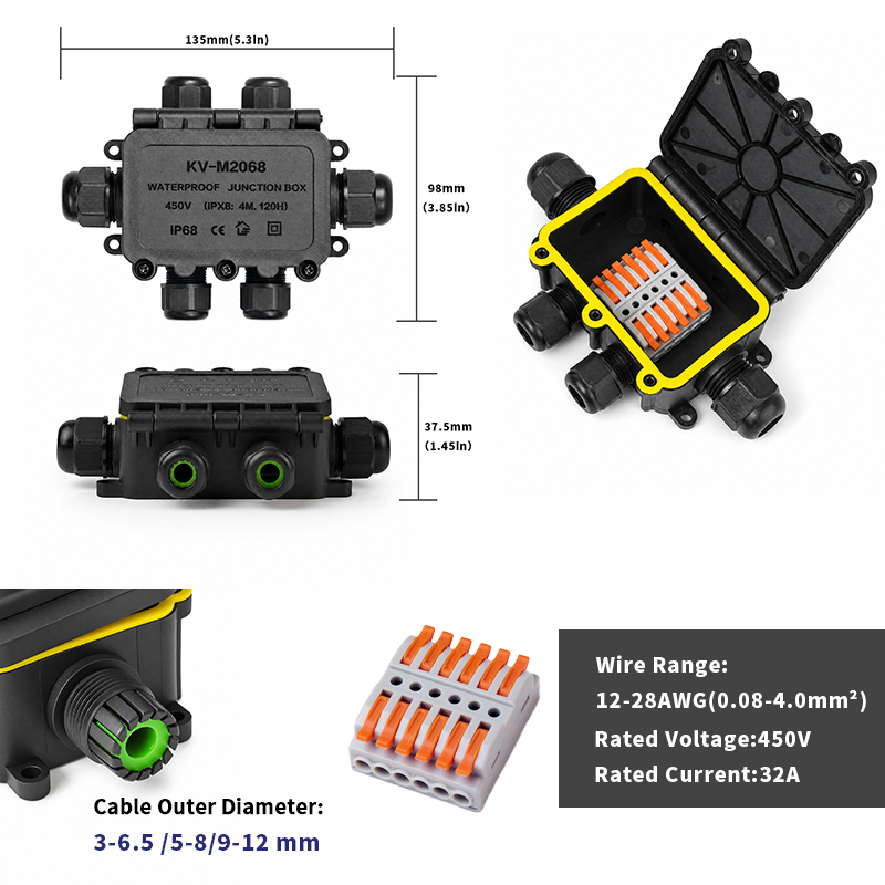IP68 Waterproof Junction Box 2 - Outdoor Power Outlet Box ulasan dan harga